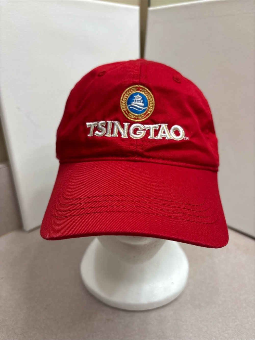 Tsingtao Chinese Beer Brand Adjustable Dad Hat Baseball Red Cap One Size